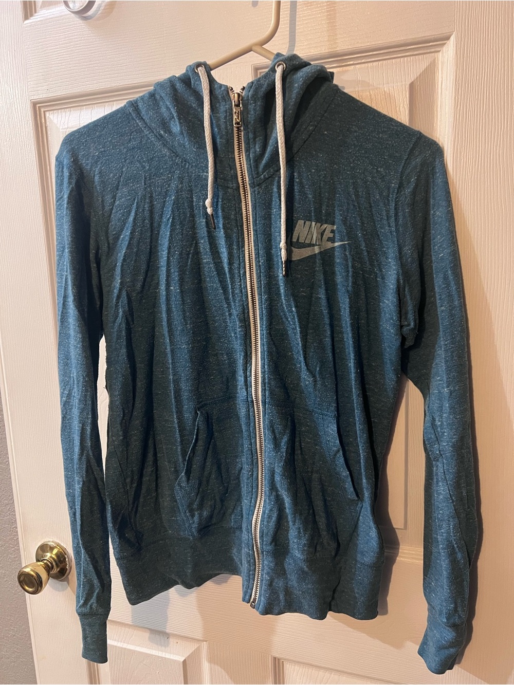 Nike Women’s Teal Zip Hoodie Jacket with Drawstrings